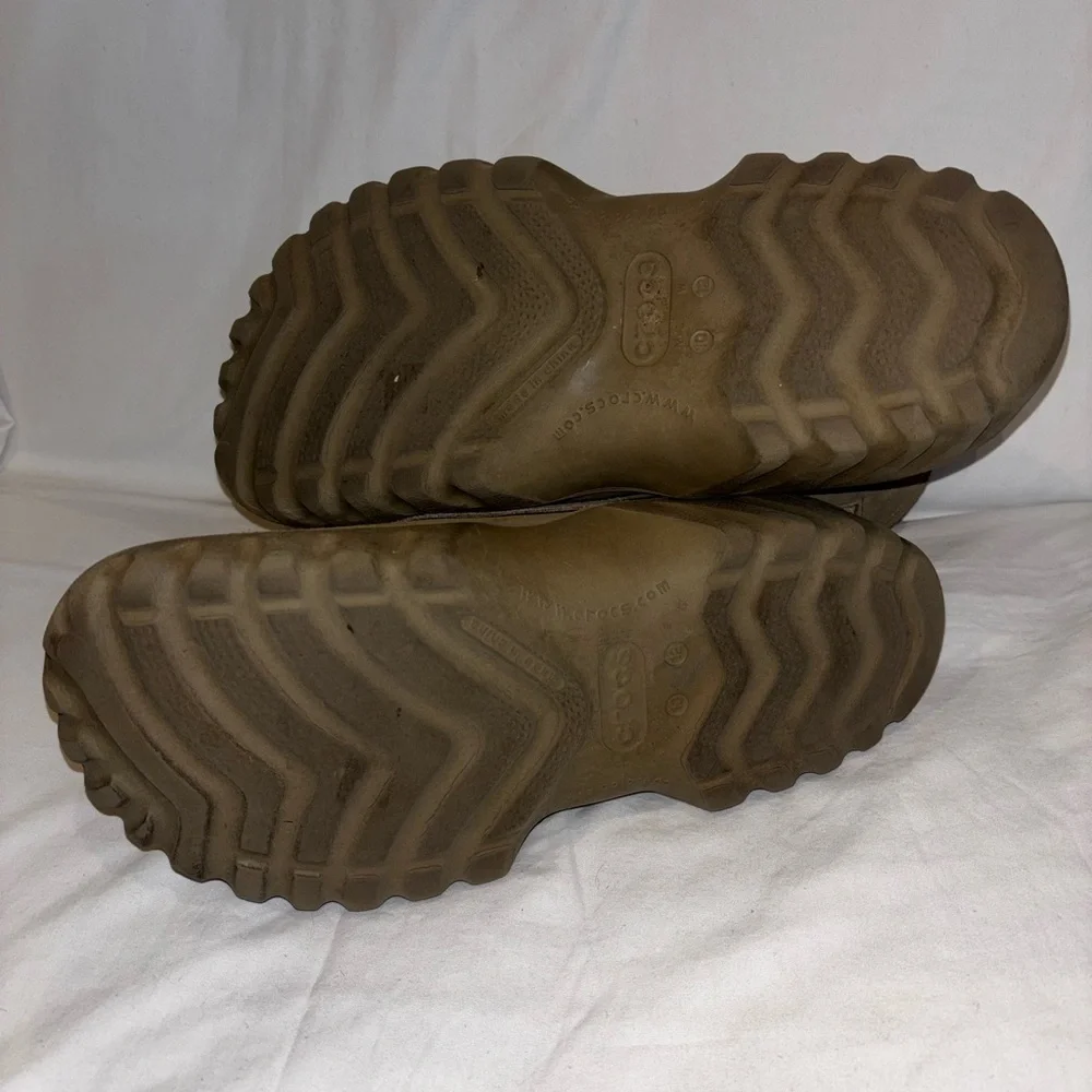 Rare Vintage Crocs Ambler Archival Suede Hybrid Duck Boots Khaki Fleece Lined